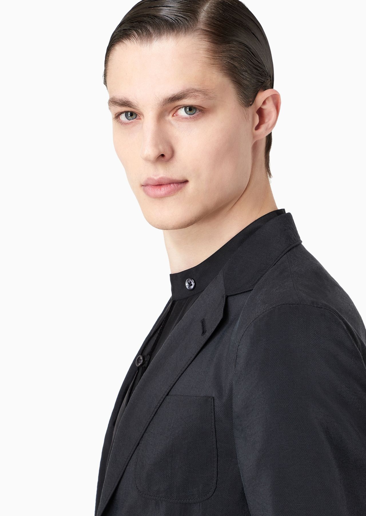 Upton Line single-breasted jacket in a silk-blend twill - 6