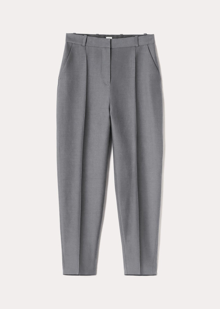 Sewn pleat evening trousers steel - 1