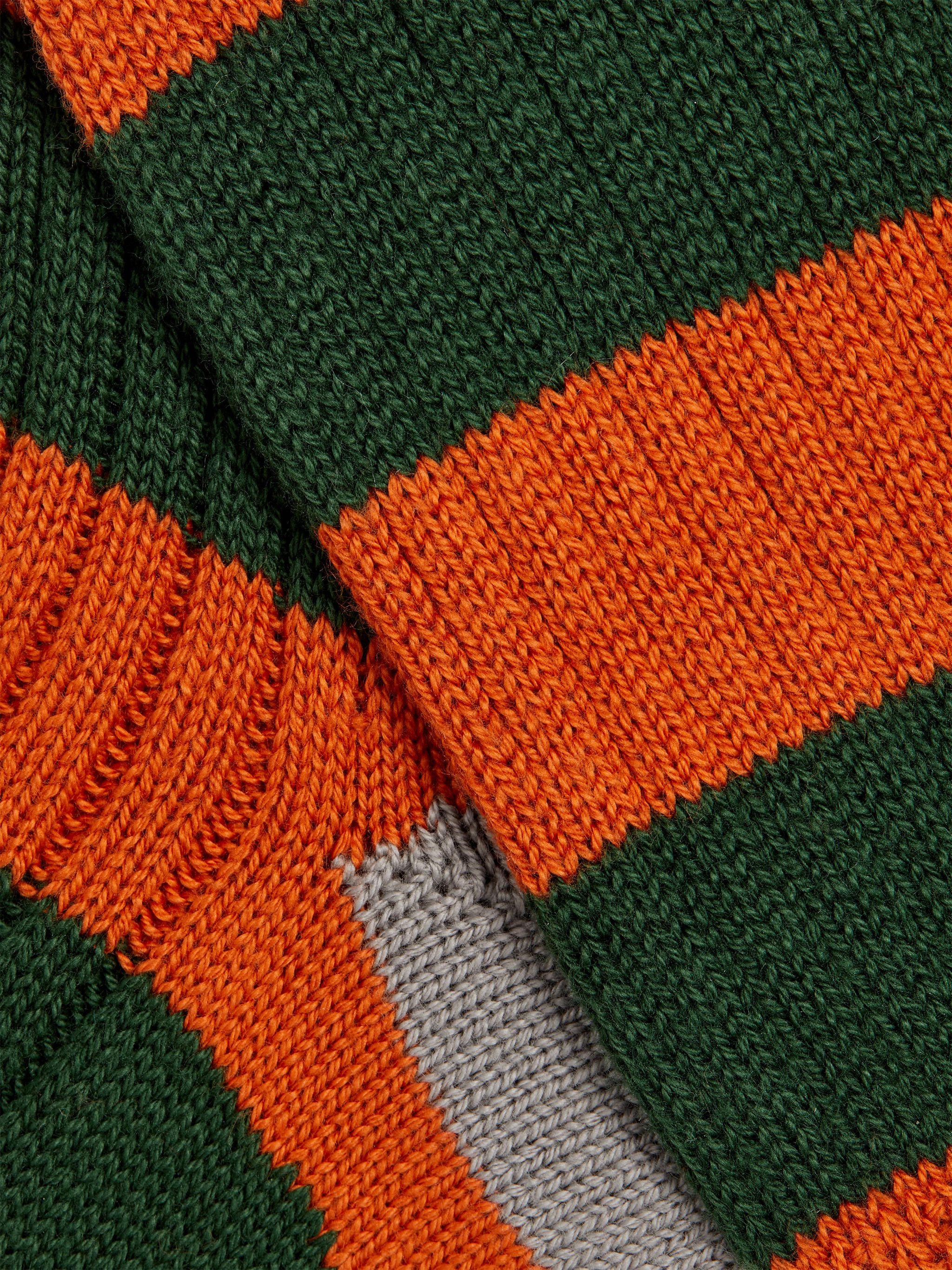 BURNT ORANGE, DARK GREEN AND GREY COTTON SOCKS - 2
