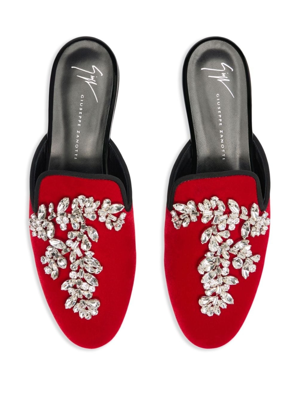 Elsa crystal velvet mules - 4