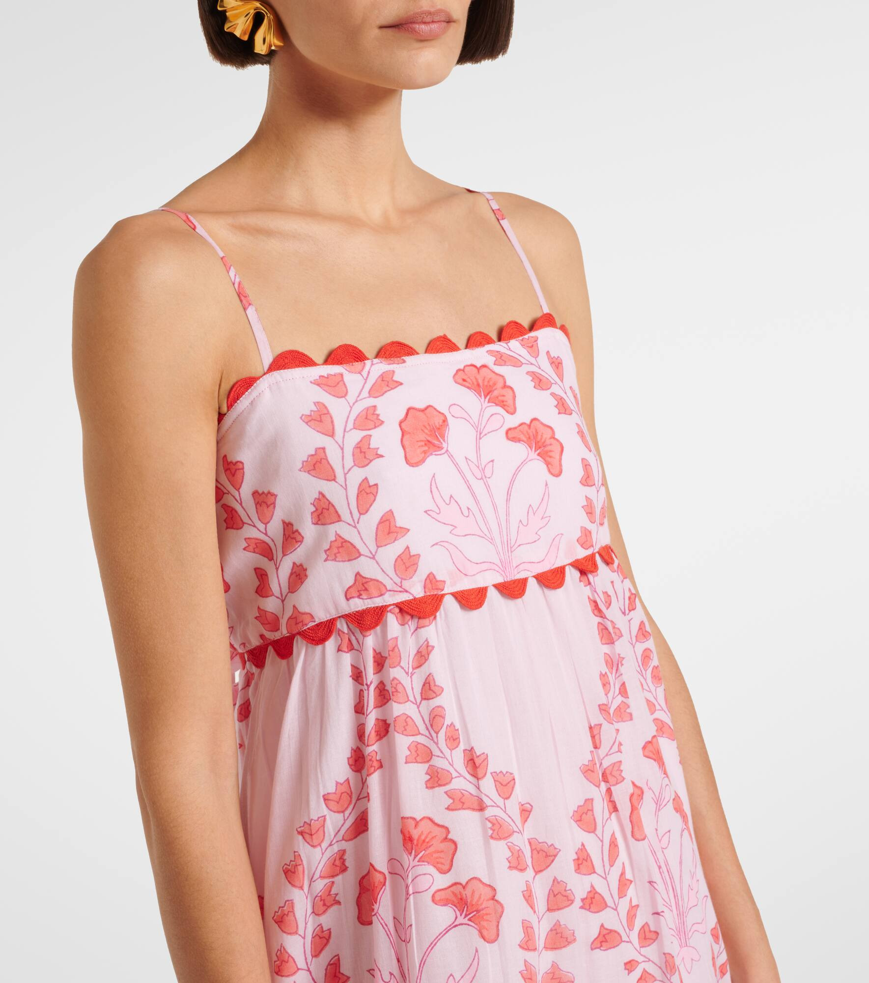 Printed cotton midi dress - 4