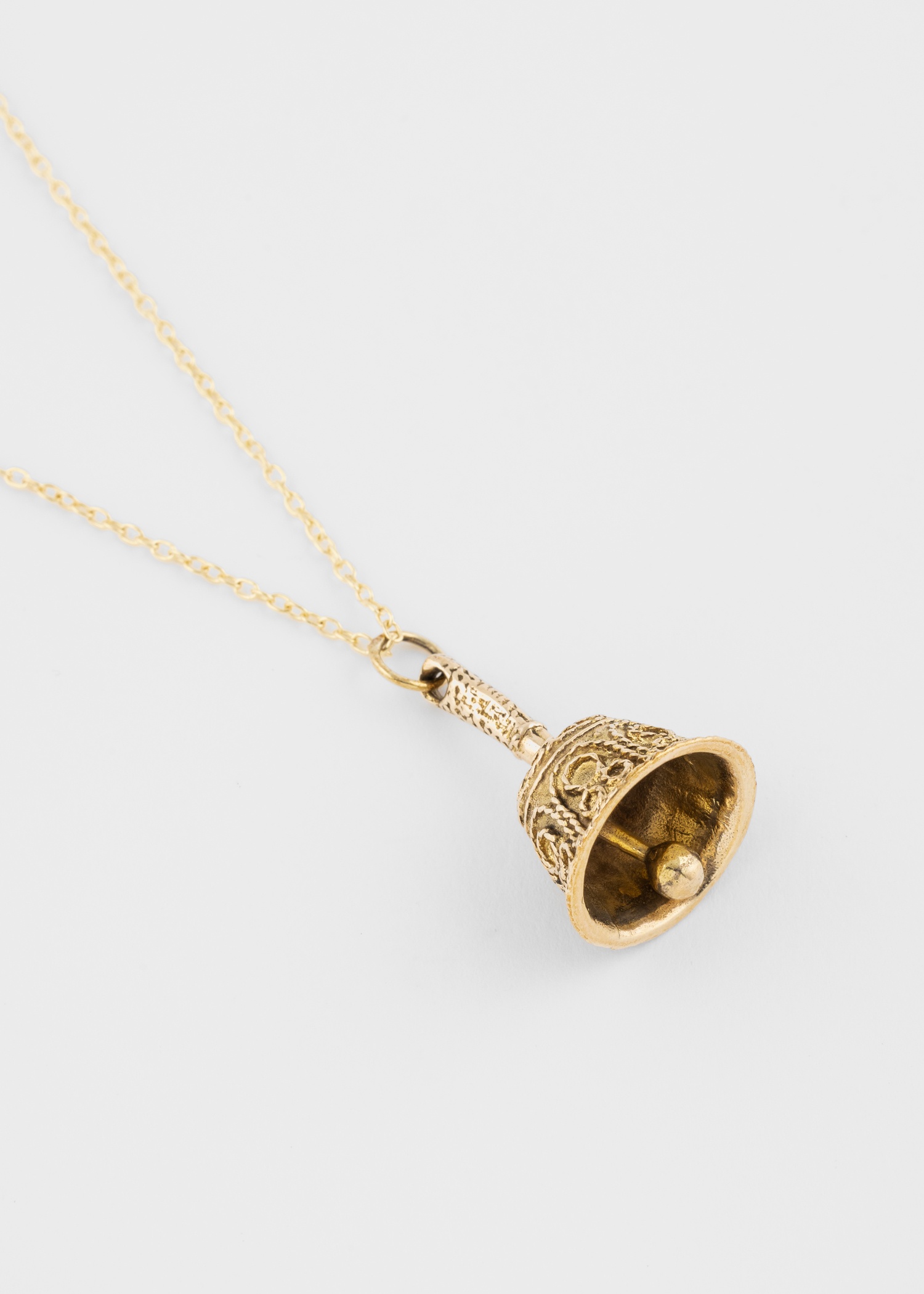 'Artfully Articulated Bell' Vintage Gold Necklace by Baroque Rocks - 4