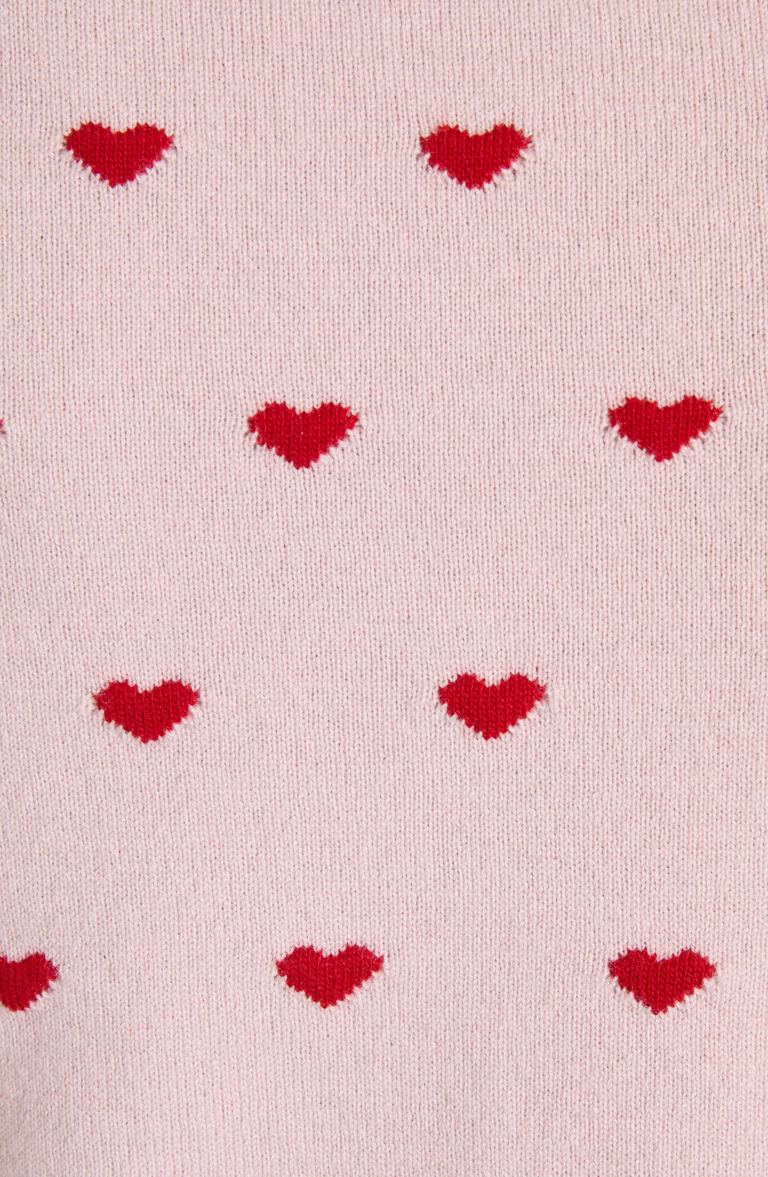 Valentino Garavani Heart Jacquard Cashmere Sweater in Rose B/Silver at Nordstrom - 6