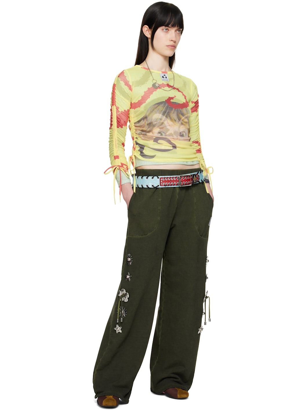 Green & Yellow Sam Cat Ballast Long Sleeve T-shirt - 4
