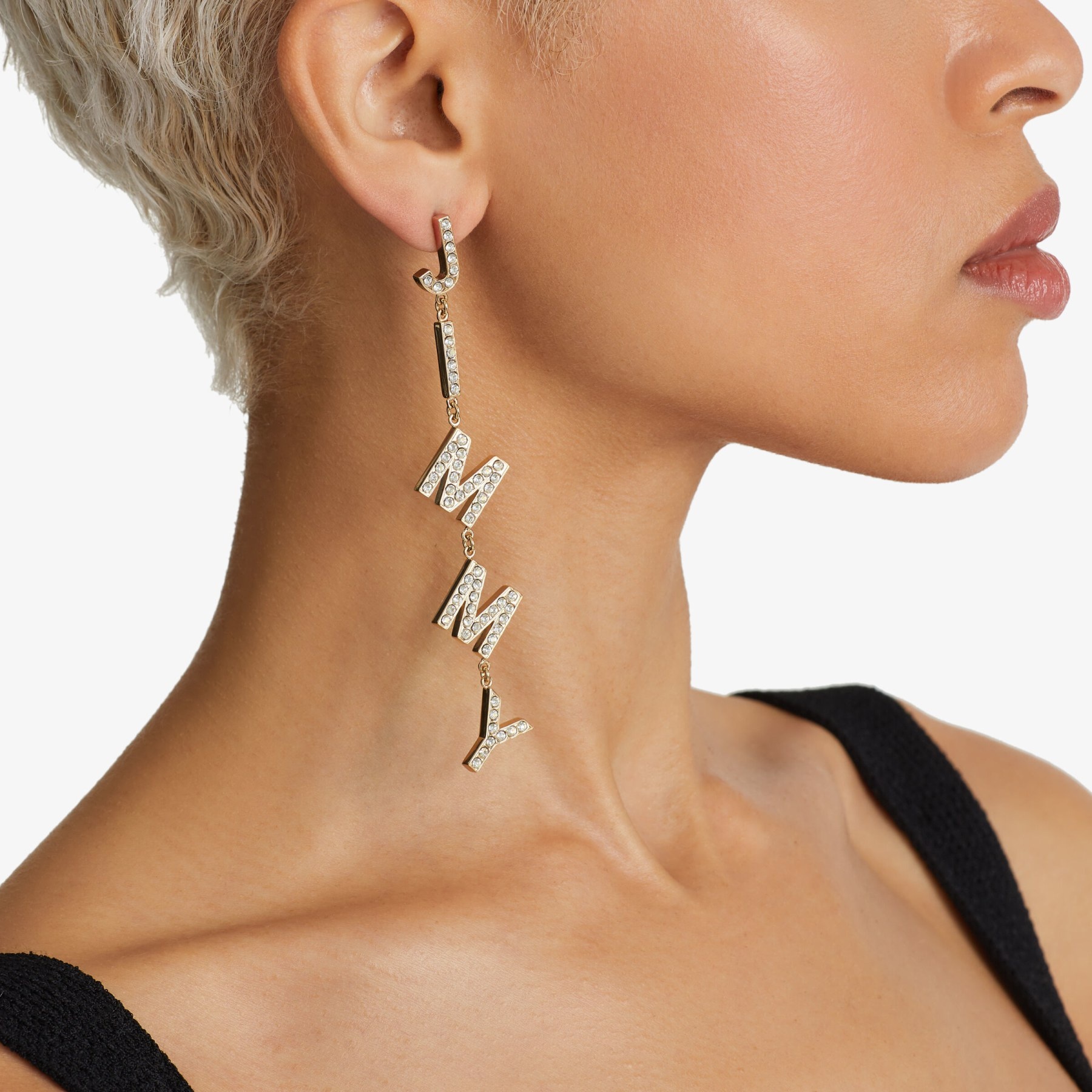 Jimmy Choo Earring
Gold-Finish Metal Jimmy Choo Earrings with Multi-colour Crystals - 3