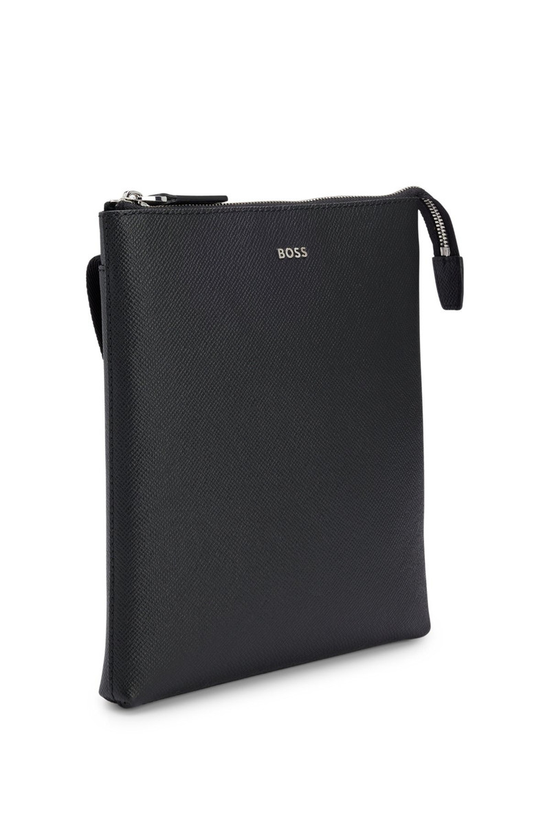 STRUCTURED-LEATHER ENVELOPE BAG WITH LOGO LETTERING 5