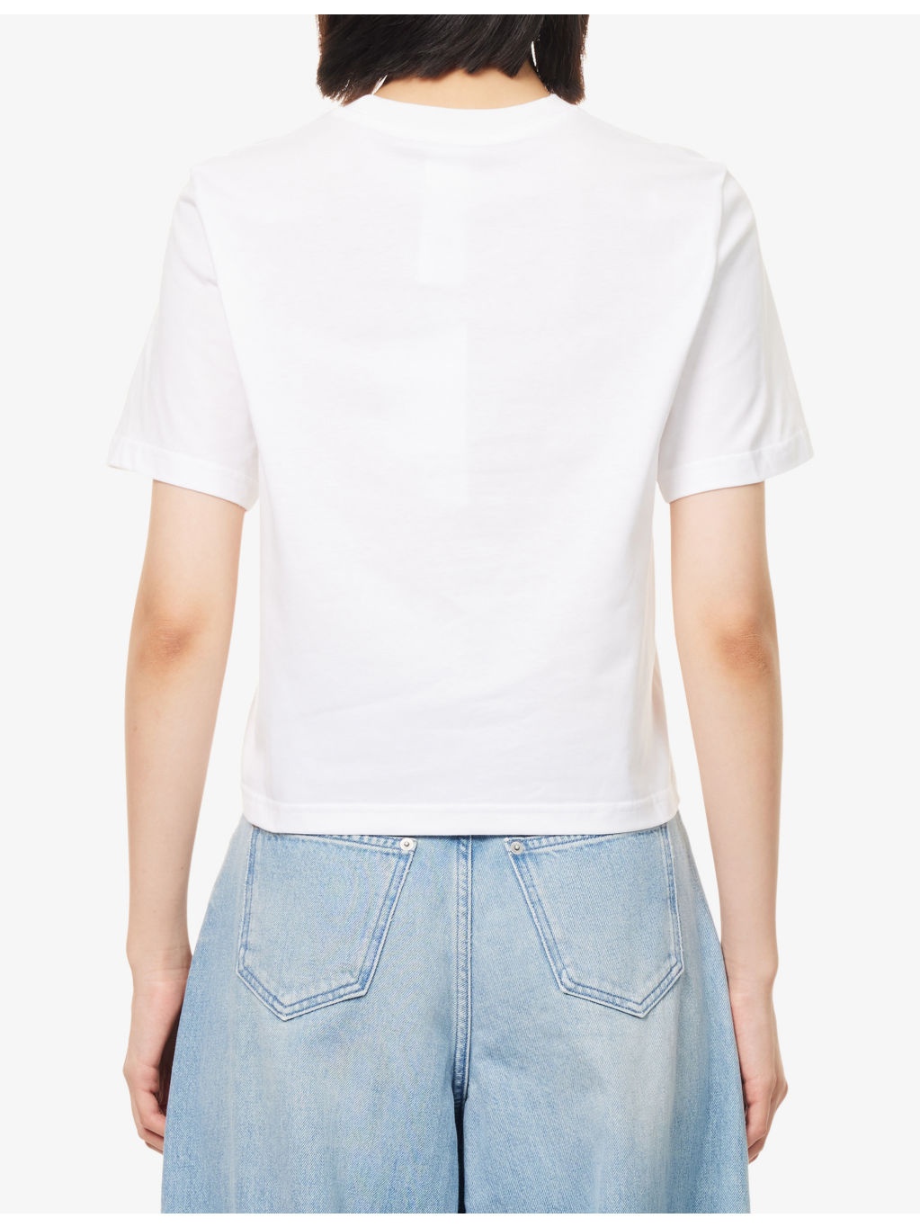 Anchor-Embroidery Crop Cotton-Jersey T-Shirt - 4