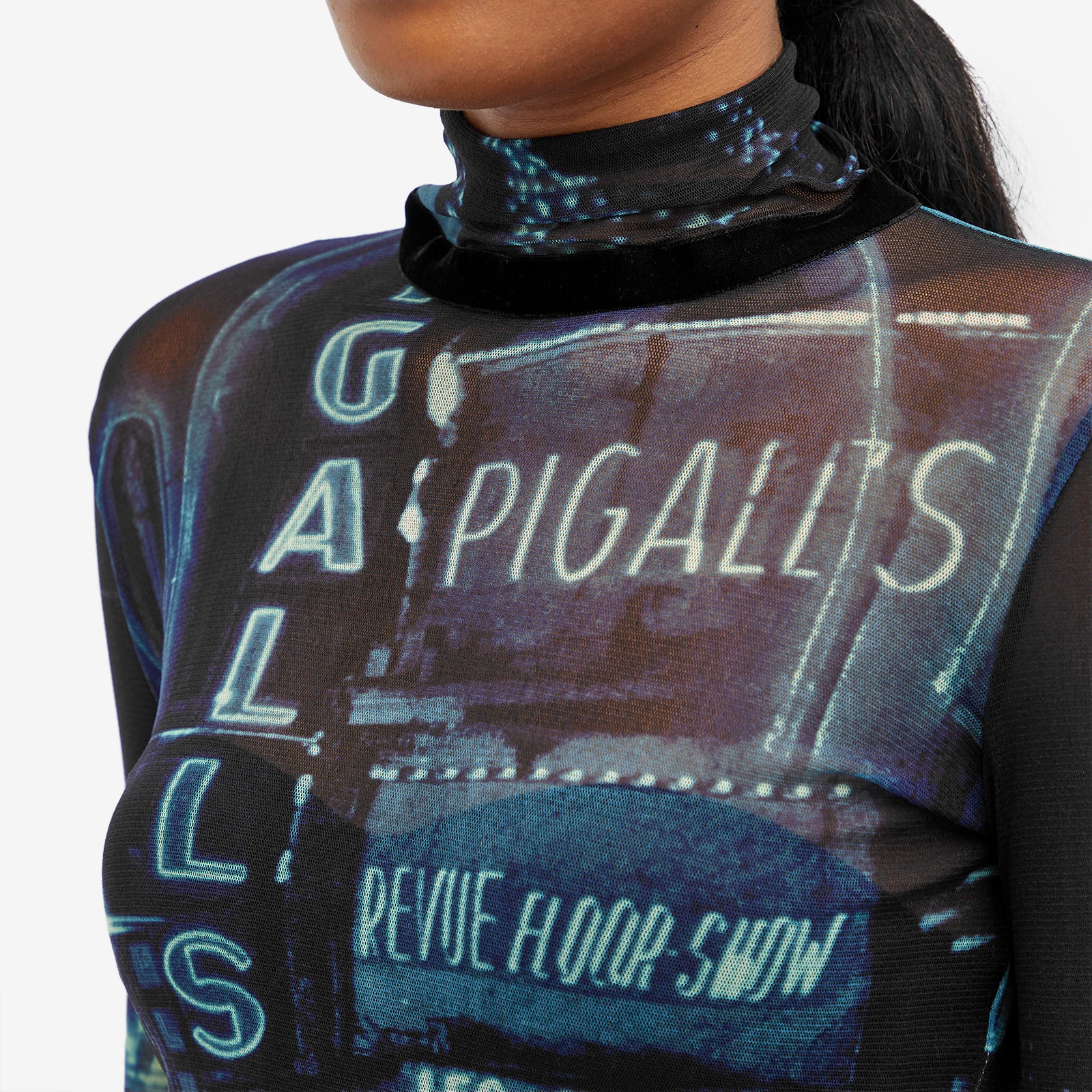 Jean Paul Gaultier Pigalle Print Mesh Top - 5