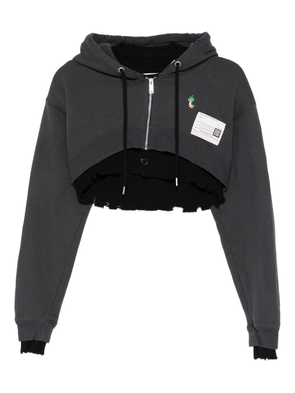 layered hooded cropped jacket - 1