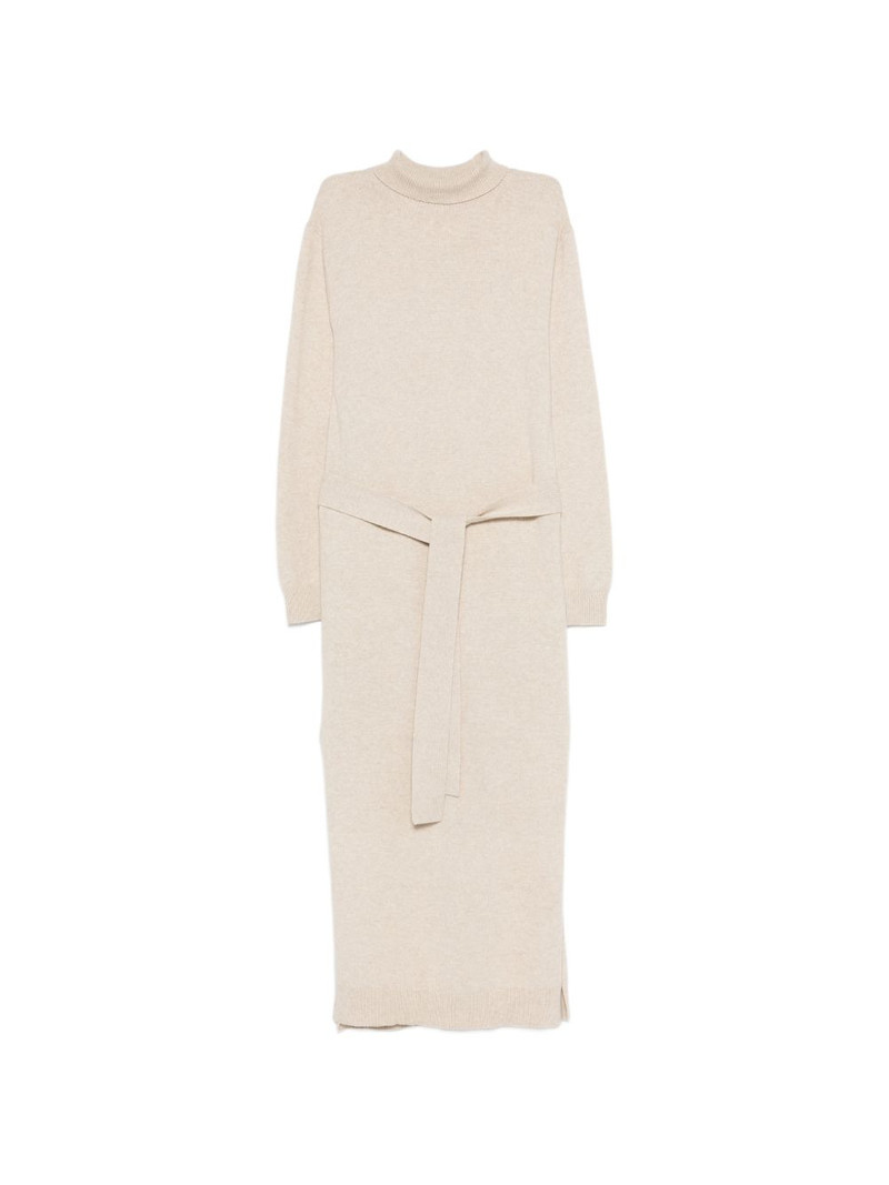 turtleneck tie knitted midi dress 1