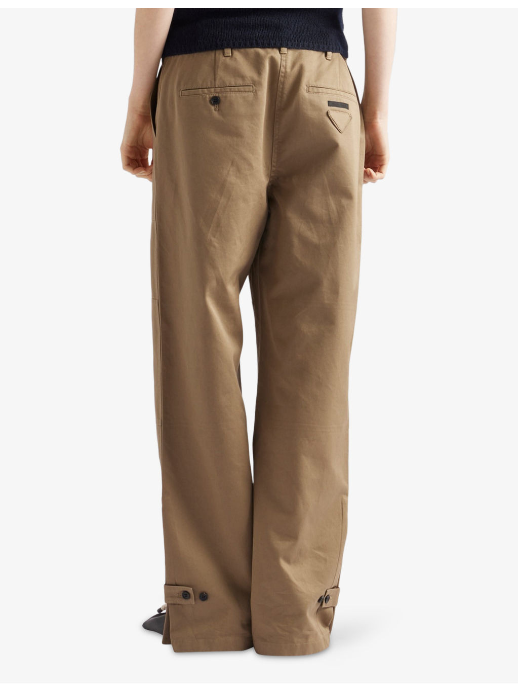 High-Rise Wide-Leg Cotton Chino Trousers - 4