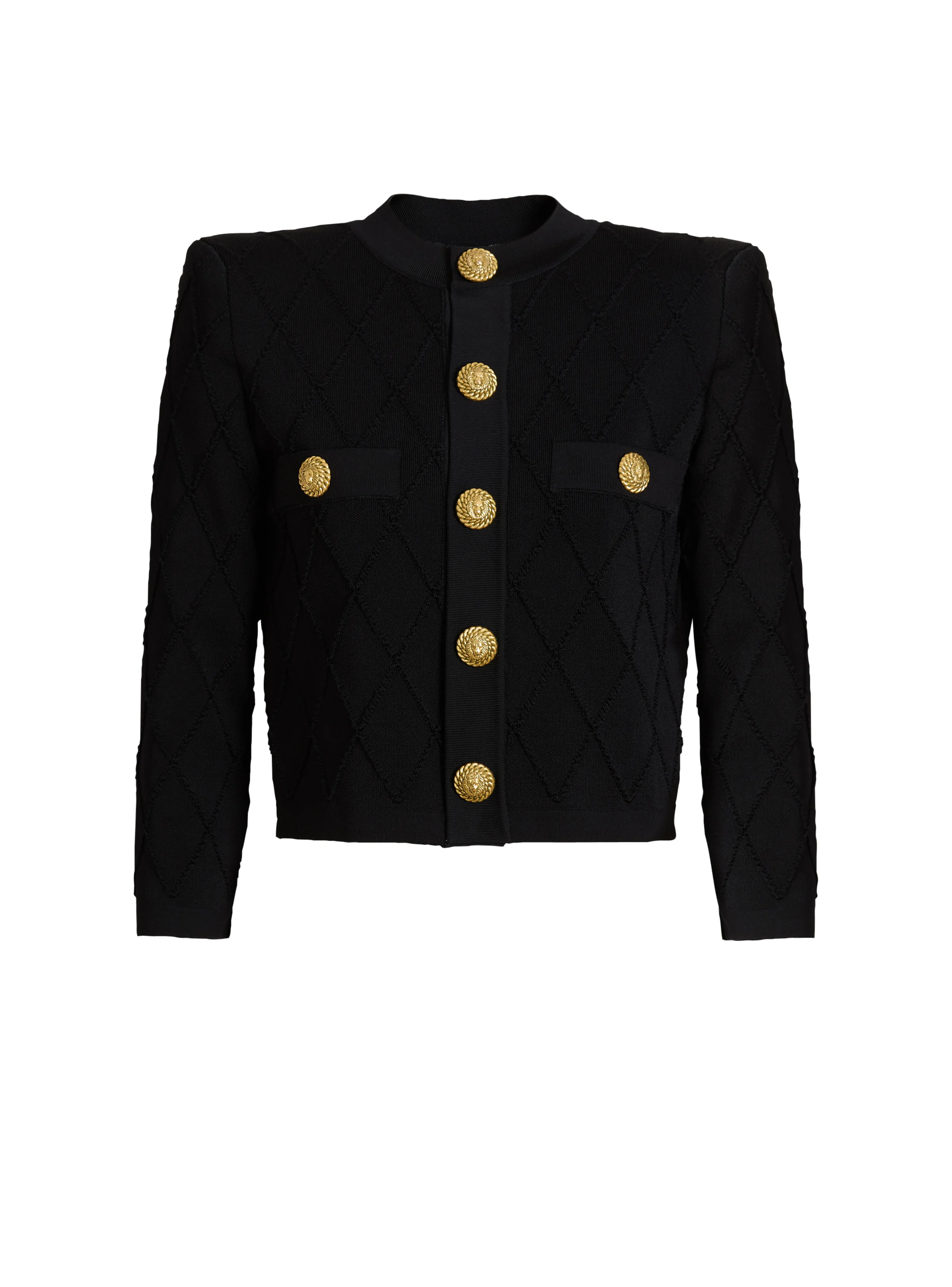 Cropped knit cardigan - 1