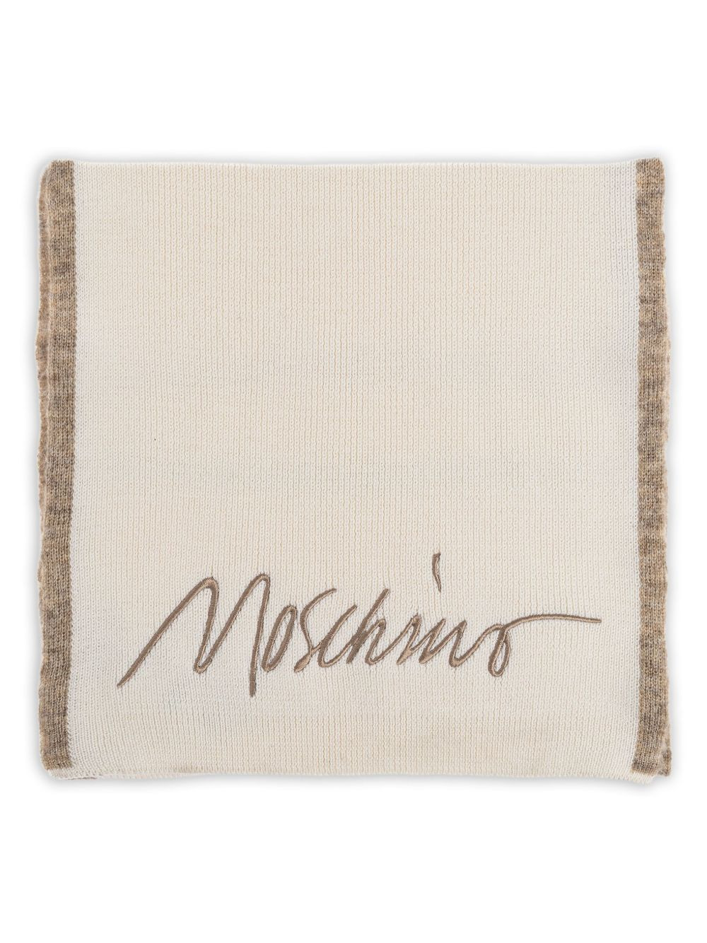 embroidered-logo wool scarf - 1