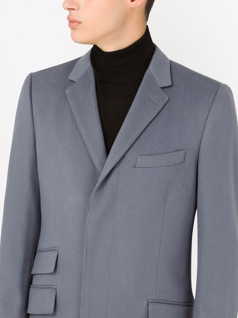 cashmere single-breasted coat - 5