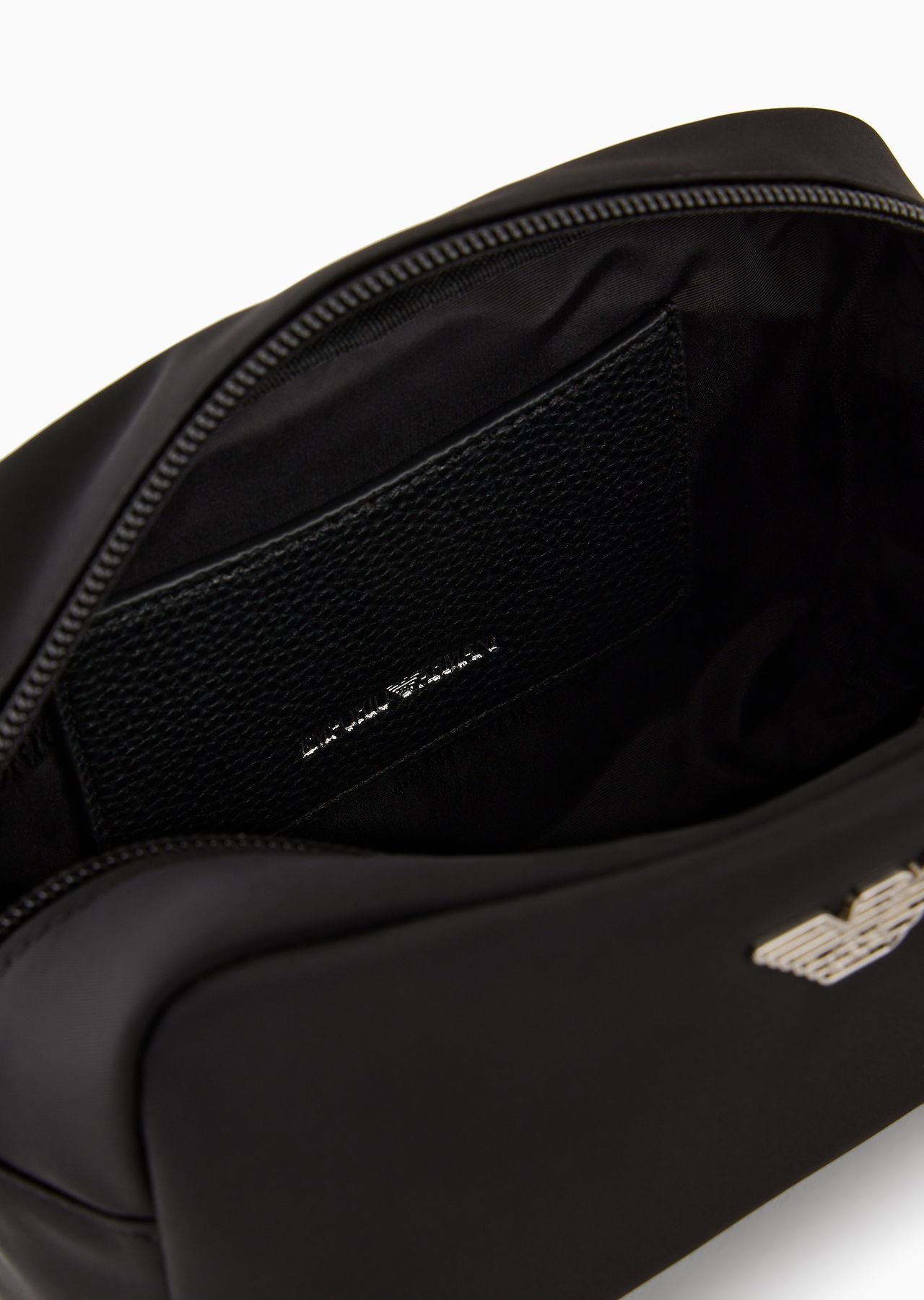 ASV recycled nylon washbag with eagle plaque - 3
