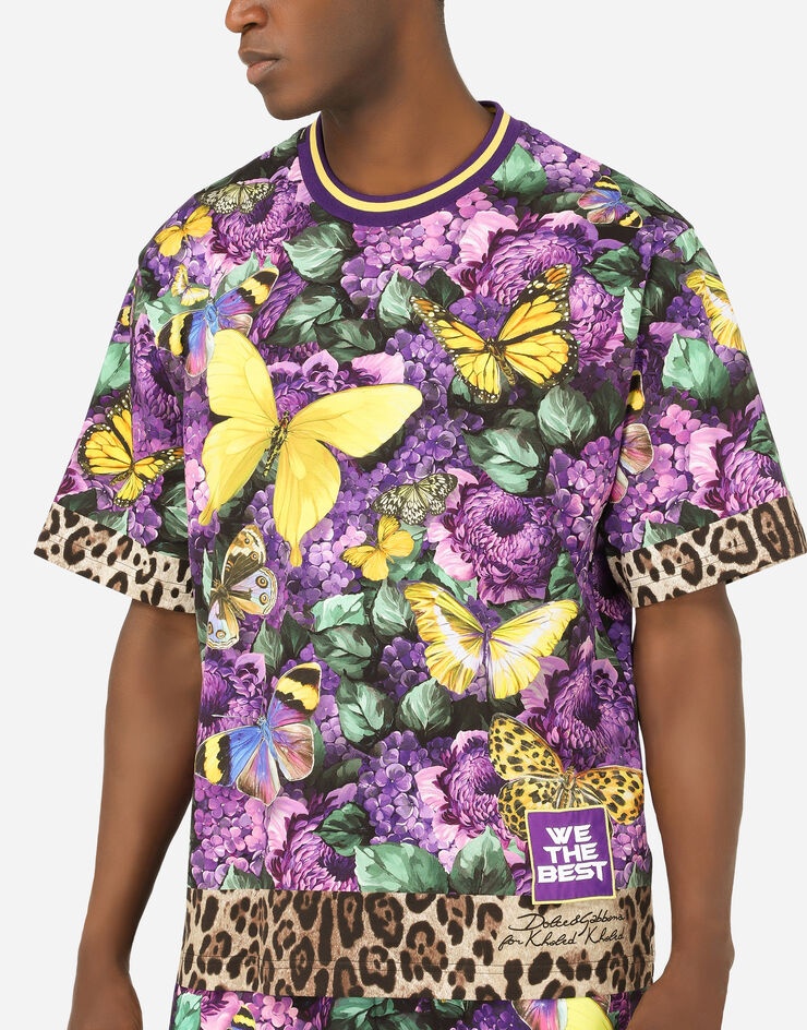 Cotton T-shirt with butterfly print - 5