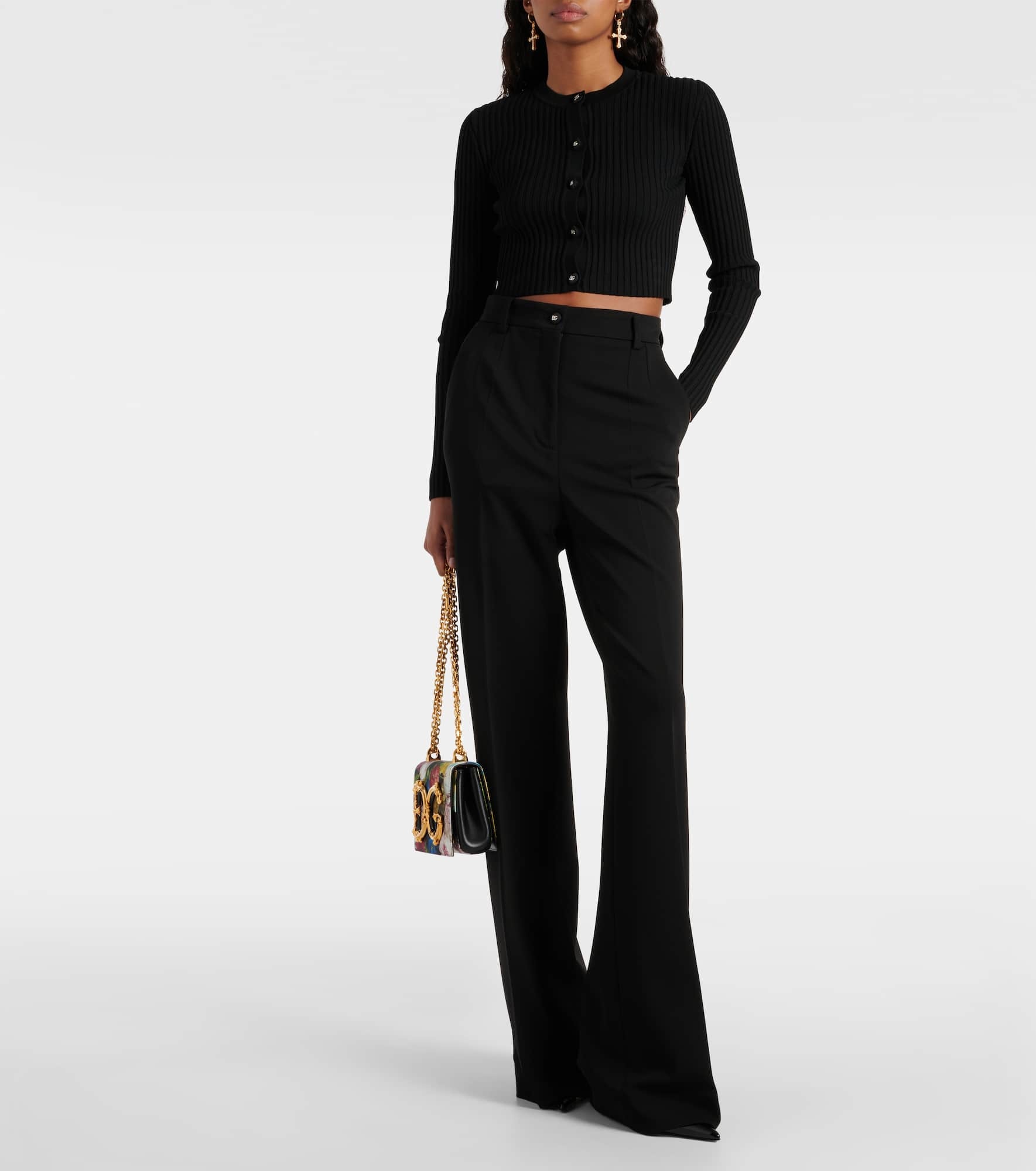 Ribbed-knit cropped cardigan - 2