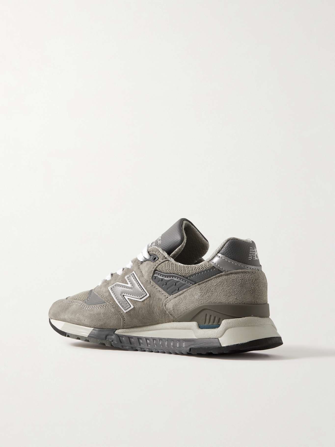 Made in USA 998 Core rubber-trimmed leather, mesh and suede sneakers - 3