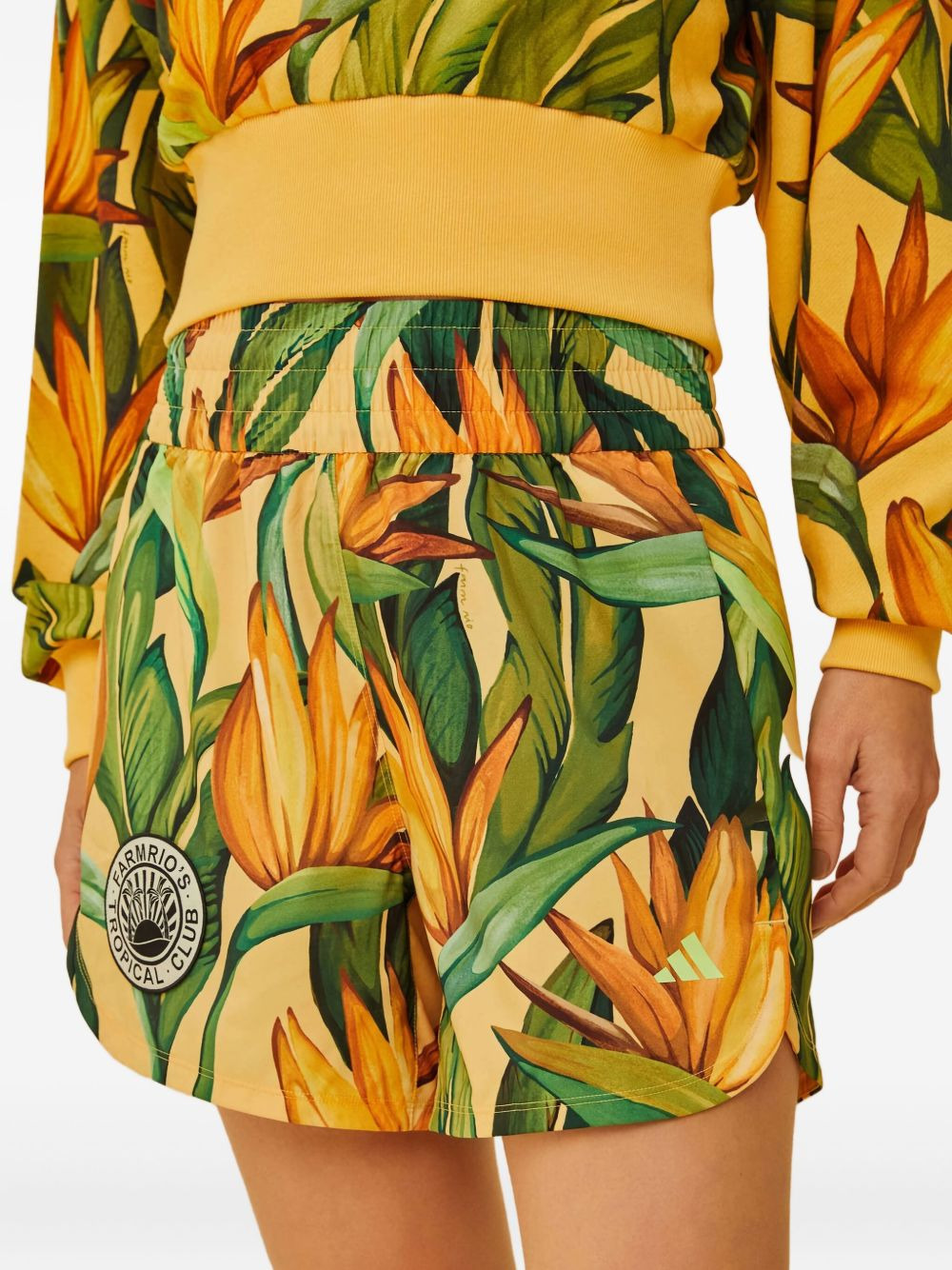 floral-print elastic-waist shorts - 4