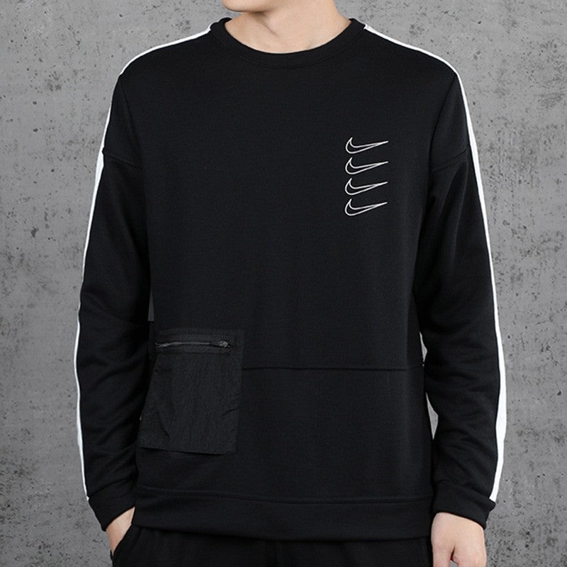 Nike Dri-fit Logo Knit Quick Dry Training Pullover Black CJ4624-010 - 6