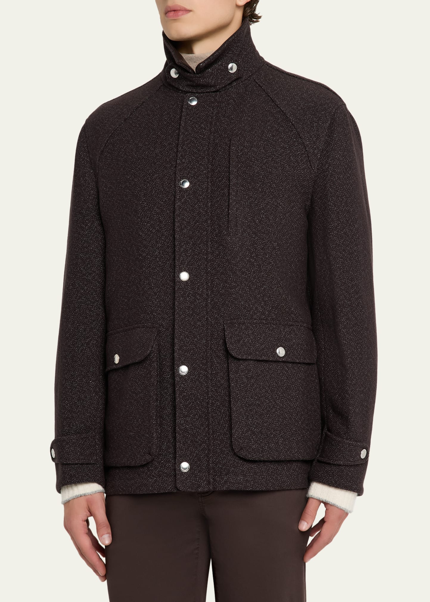Men's Cashmere-Blend Full-Zip Jacket - 4