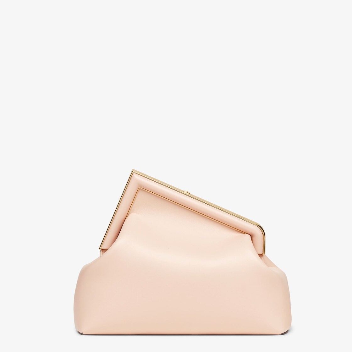 Medium Fendi First bag made of soft, pale pink nappa leather with an oversized metal F clasp bound i - 3