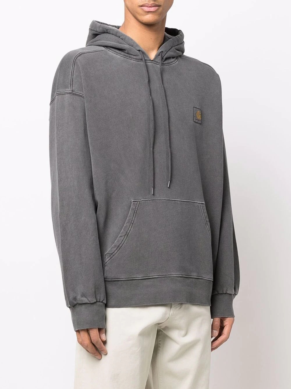 Nelson logo-patch cotton hoodie - 3