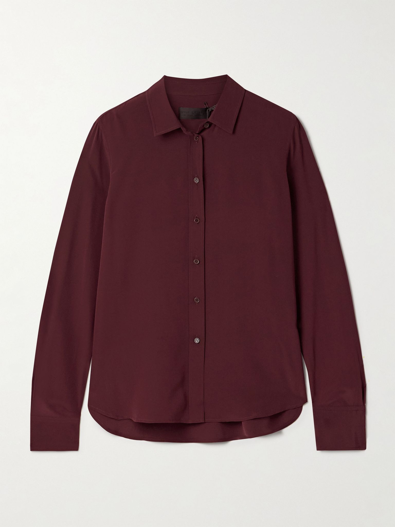 Gaia silk crepe de chine shirt Burgundy - 1