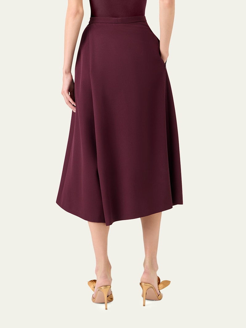 Wool Gabardine Pleated Midi Skirt 3