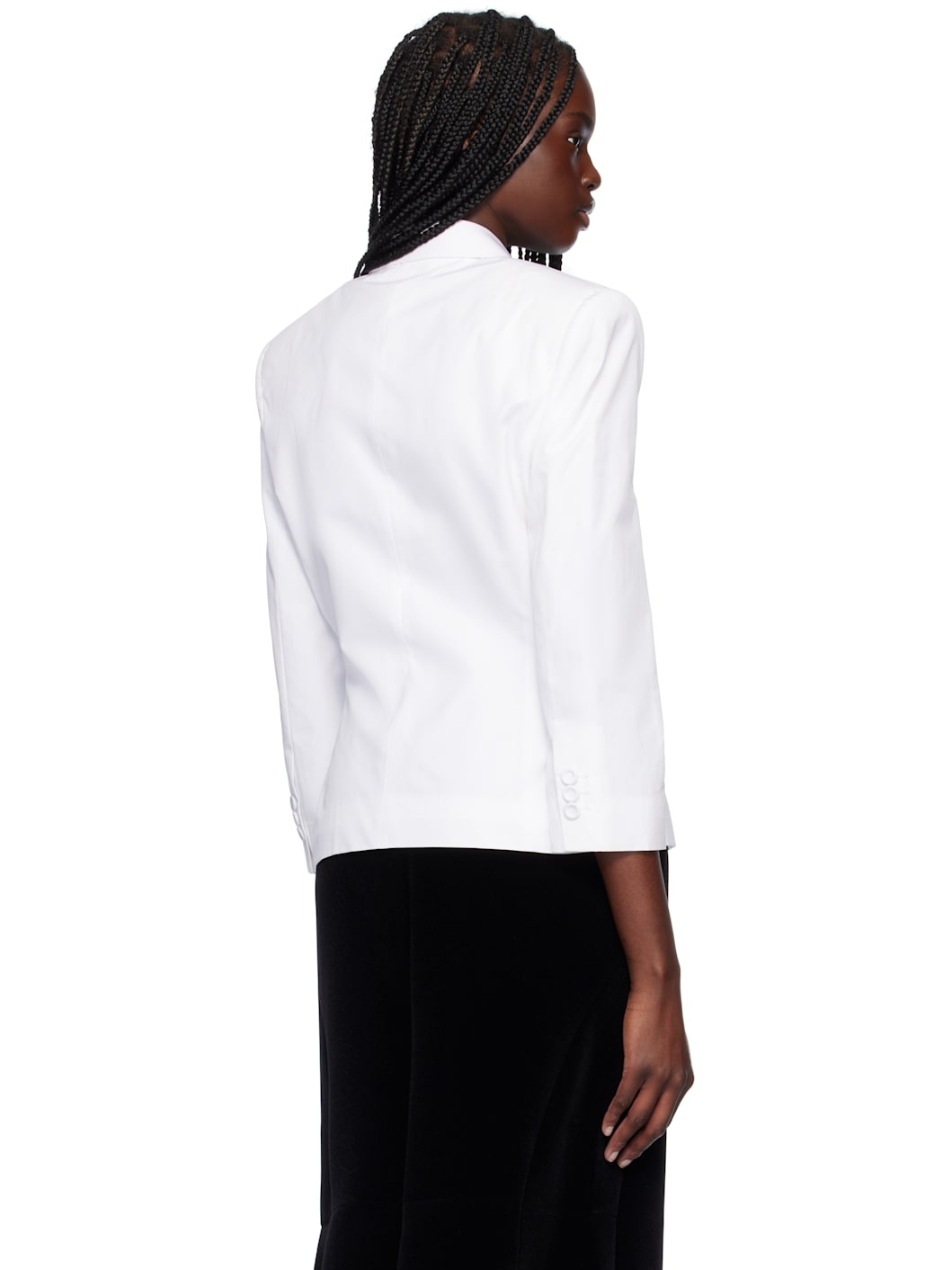 White Poplin Baby Single Breasted Jacket - 3