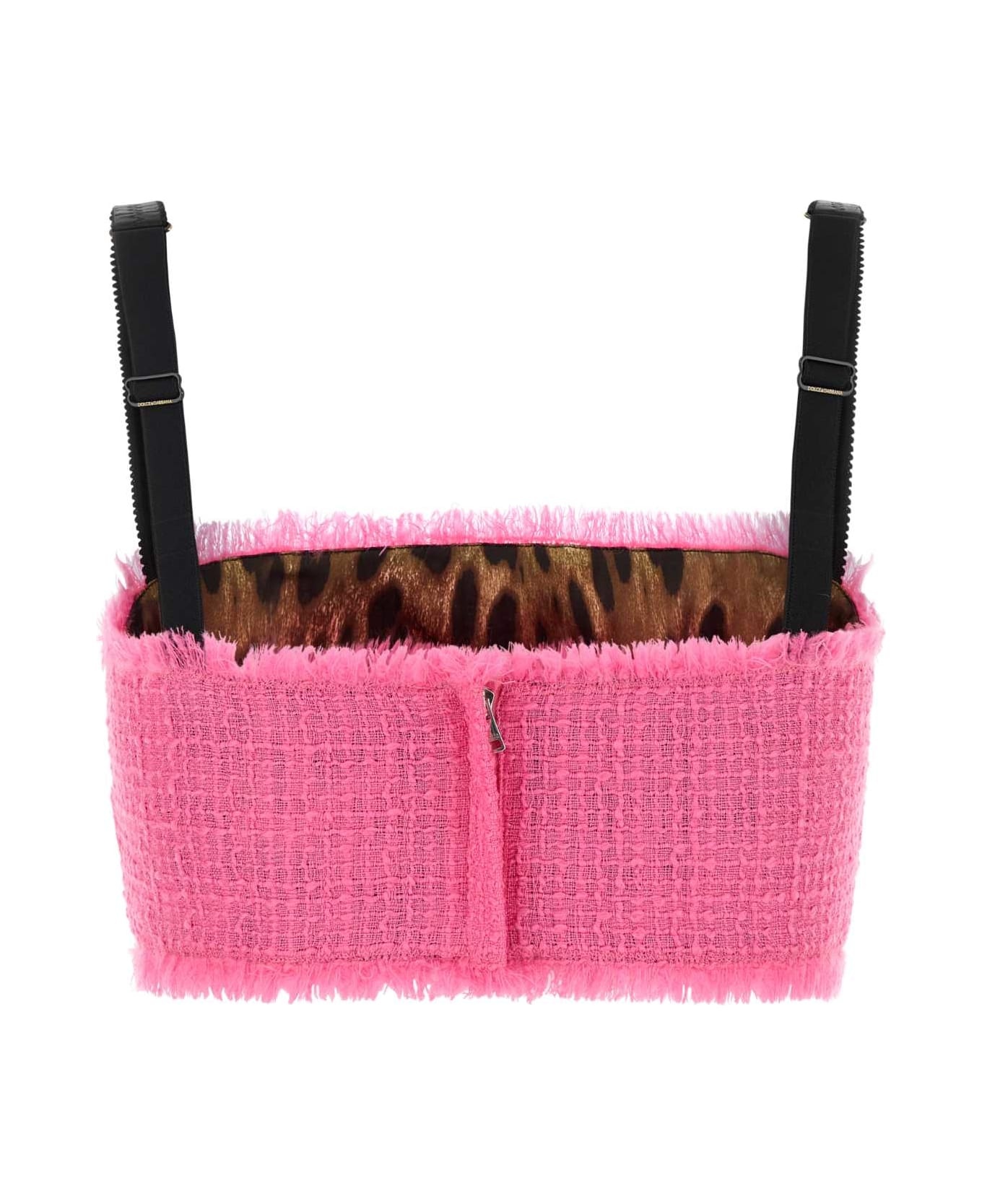 Fuchsia Tweed Crop-top - 2