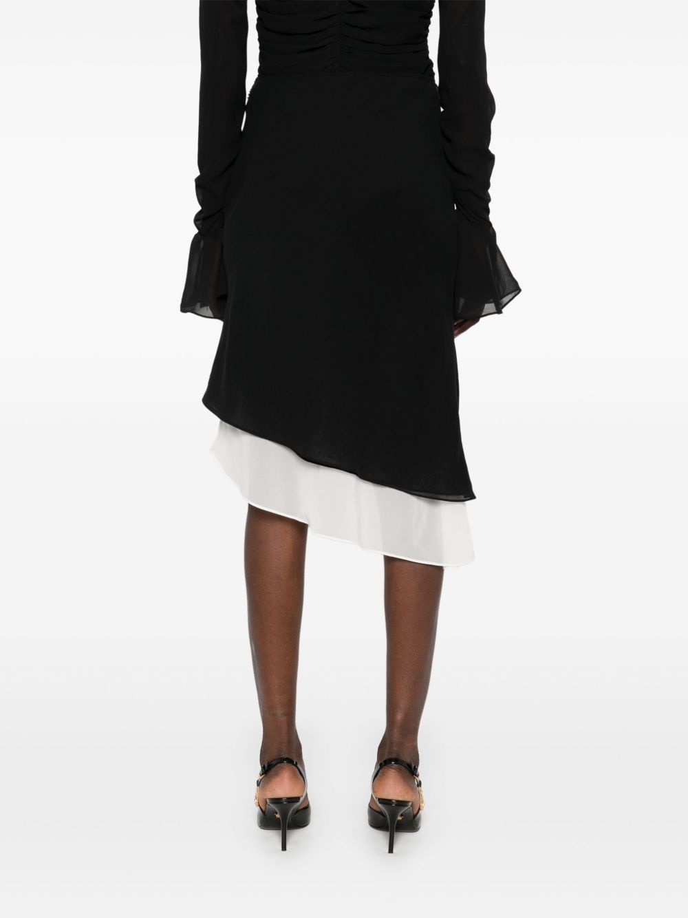 two-layer chiffon midi skirt - 4