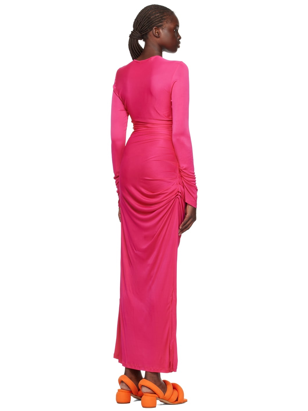 Pink Gathererd Maxi Dress - 3