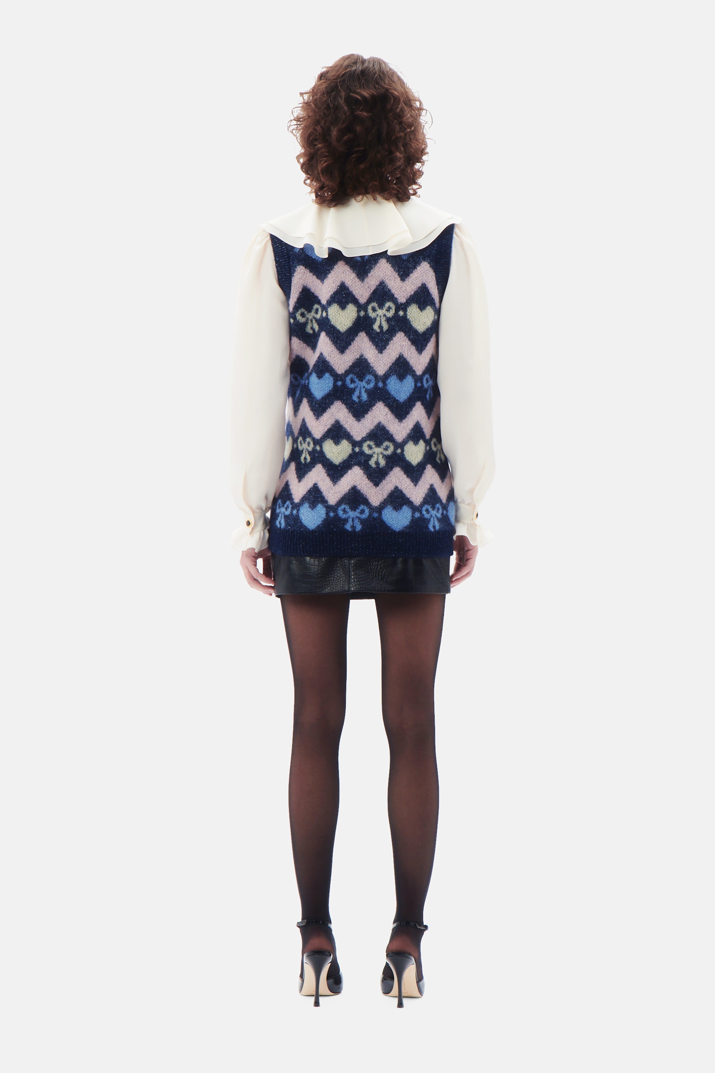 KNITTED MOHAIR VEST WITH LUREX - 5
