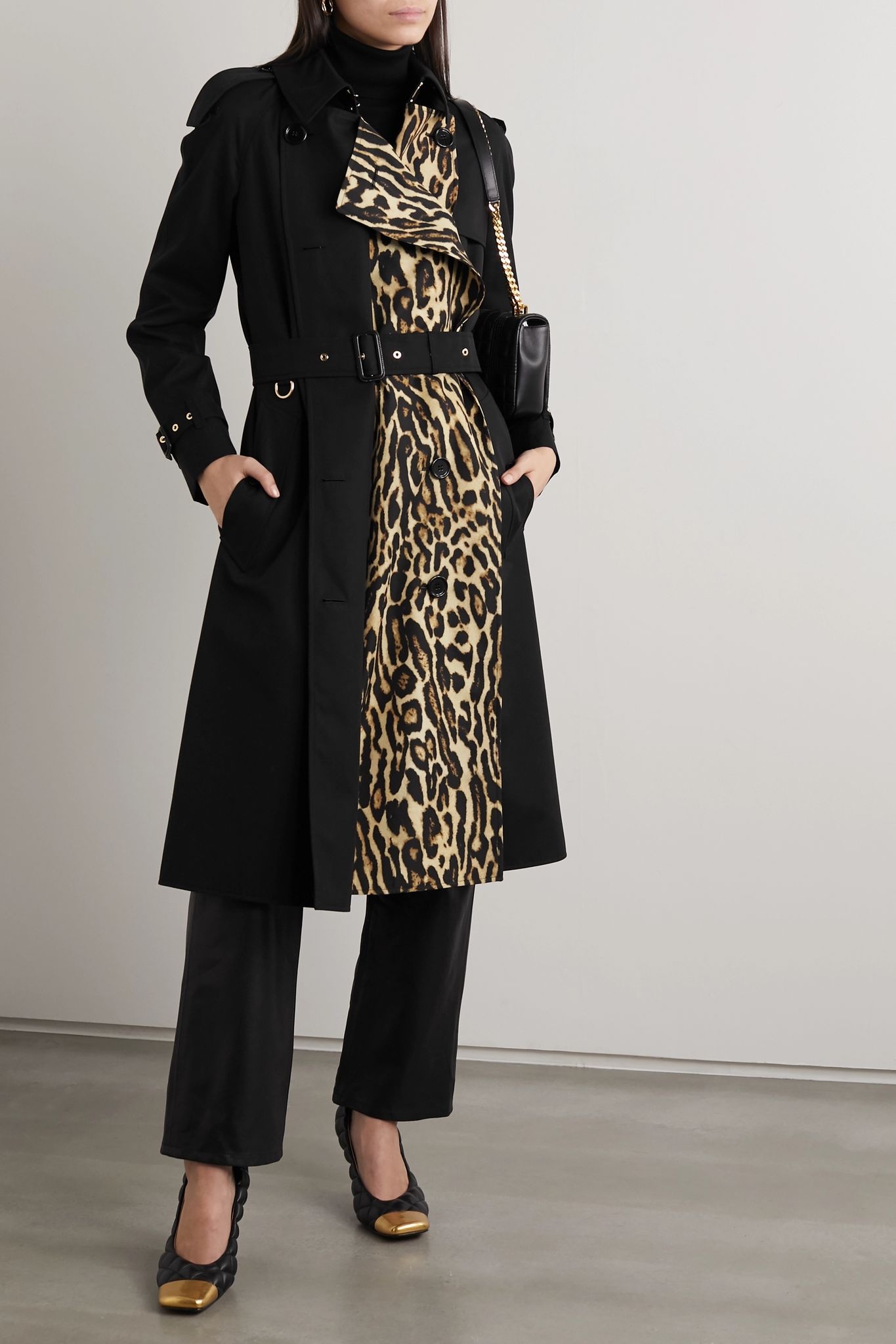 Leopard-print cotton-gabardine trench coat  - 2