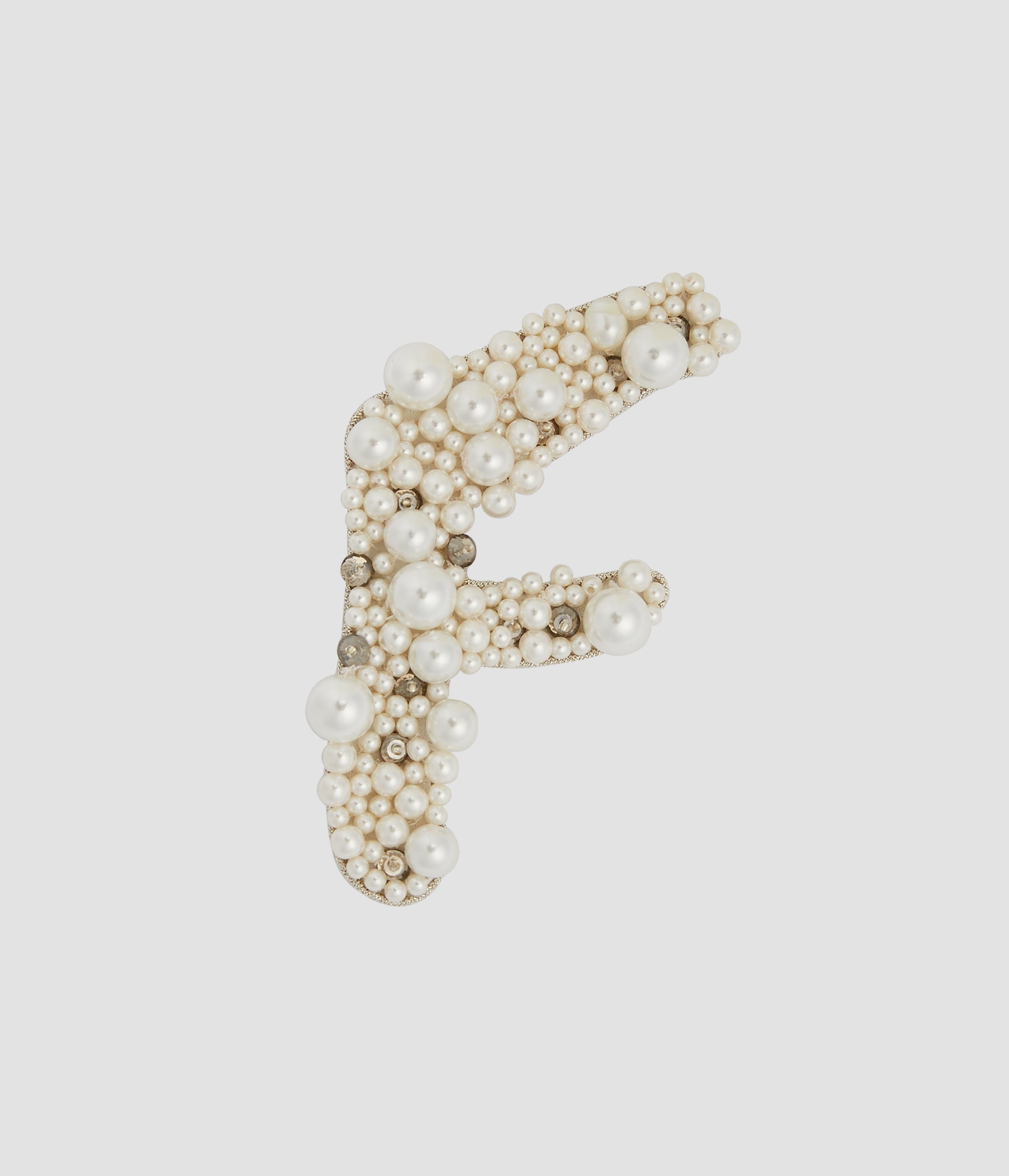 PEARL ALPHABET BROOCH F - 1