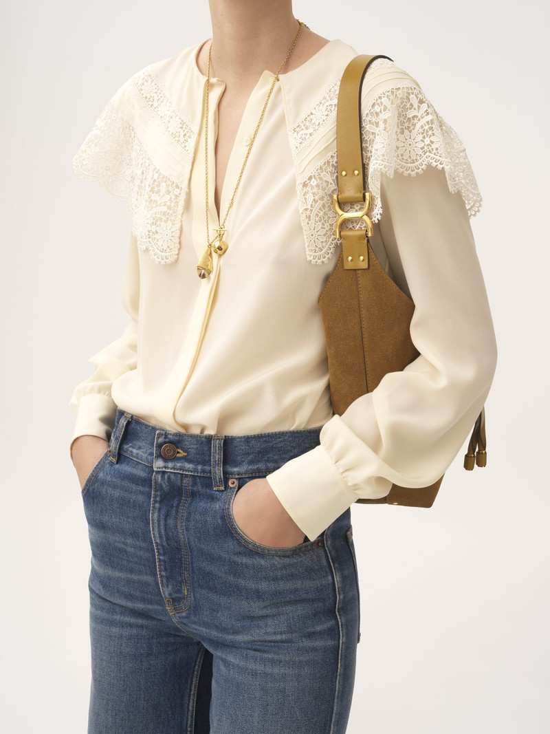 Chloé SMALL MARCIE HOBO BAG IN SUEDE LEATHER outlook