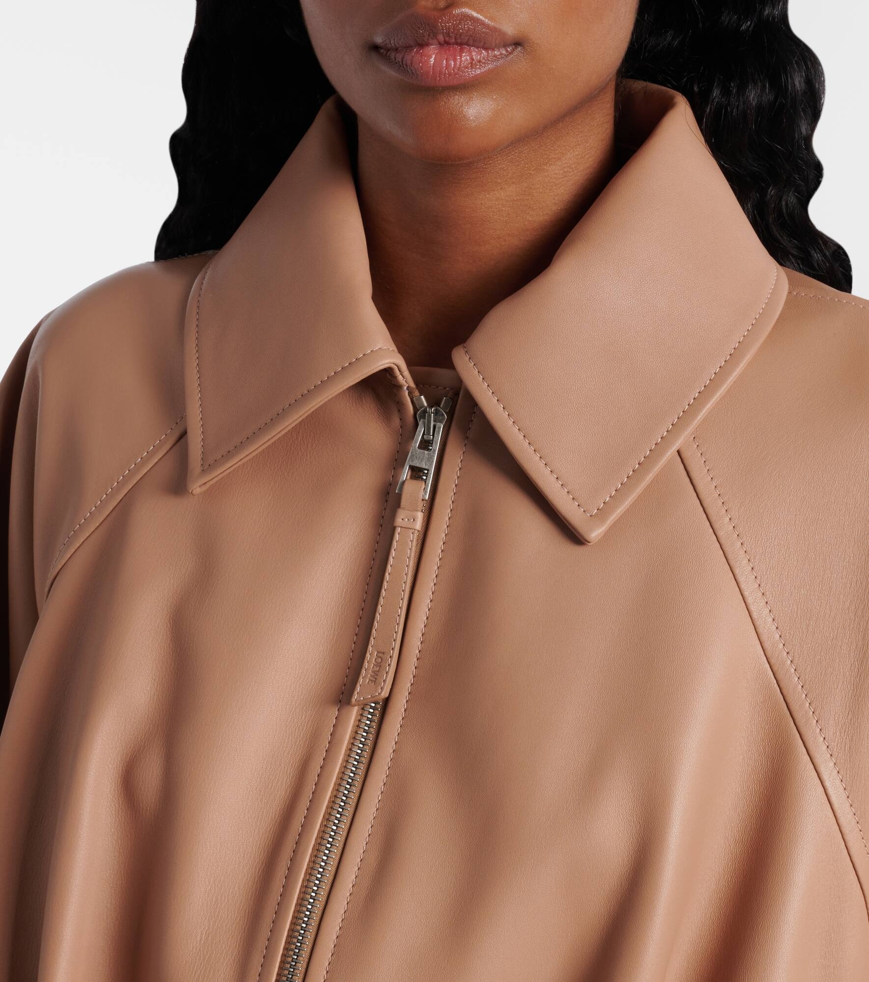 Leather bomber jacket - 4