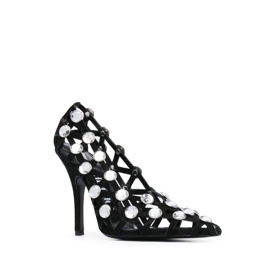The Attico Grid 105Mm Rhinestone-Embellished Pumps - 2