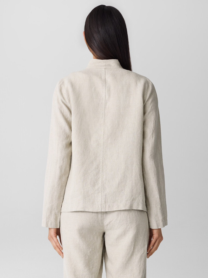 Organic Linen High Collar Jacket 4