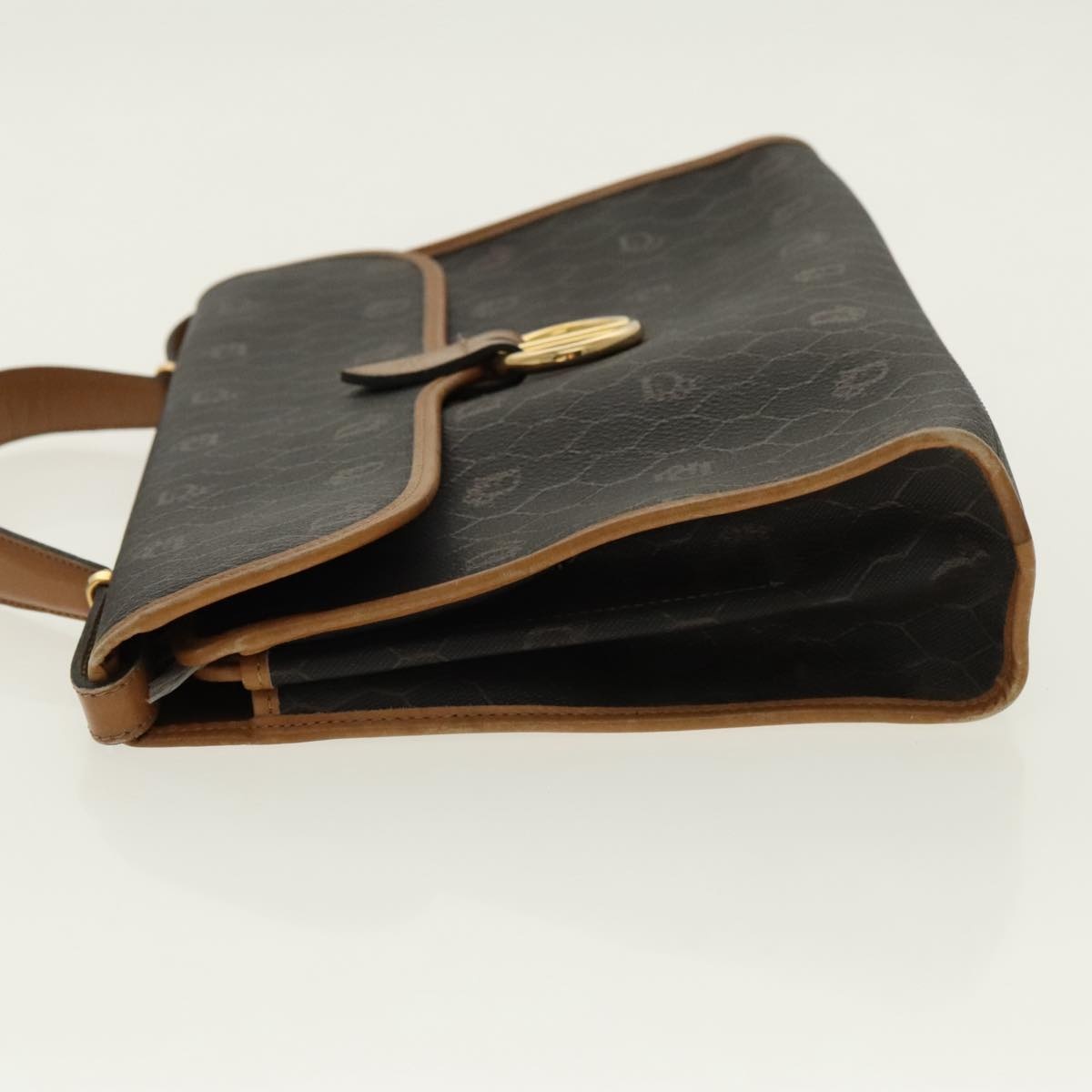 DIOR Honeycomb Canvas Hand Bag Black Gold - 4