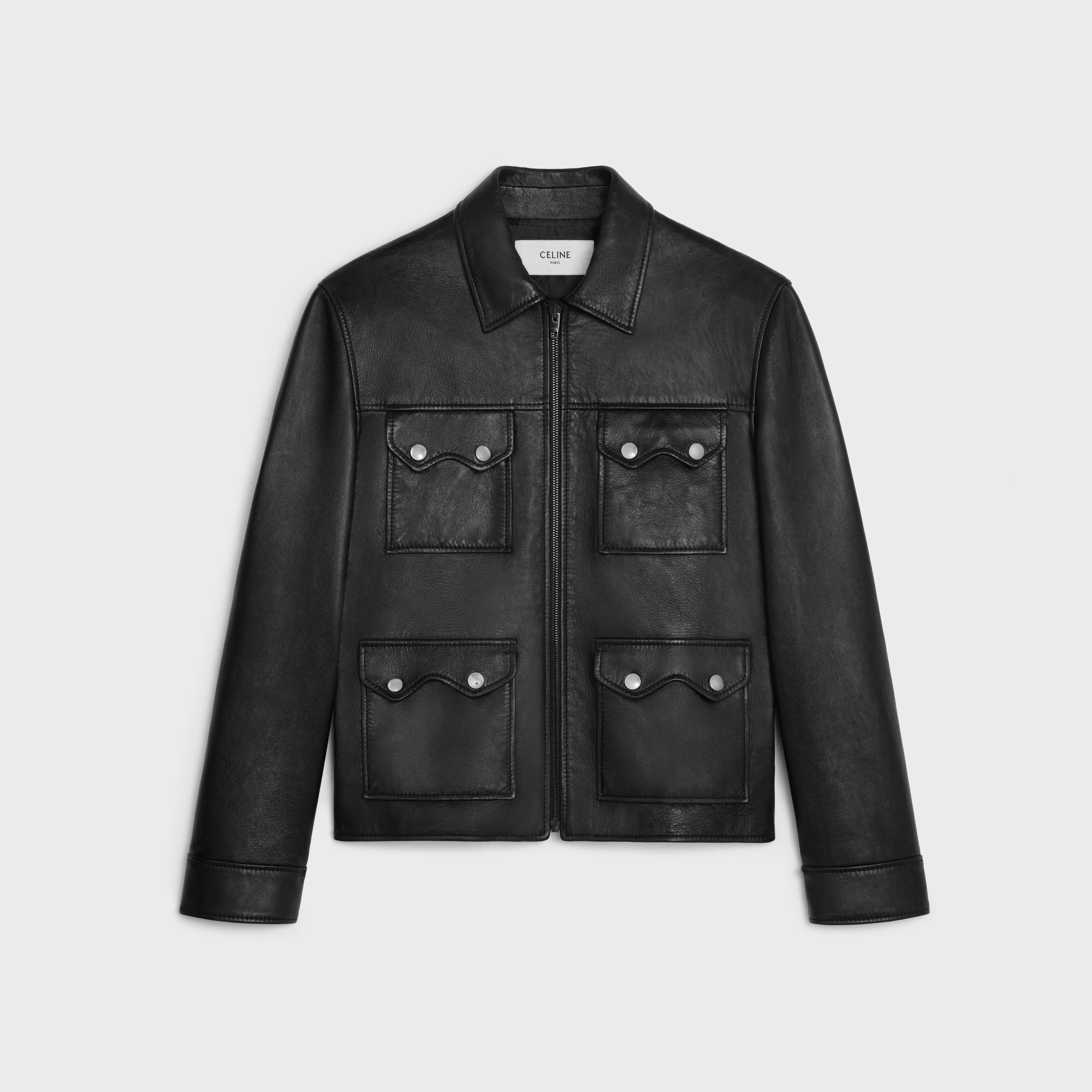 straight blouson jacket in soft lambskin - 1