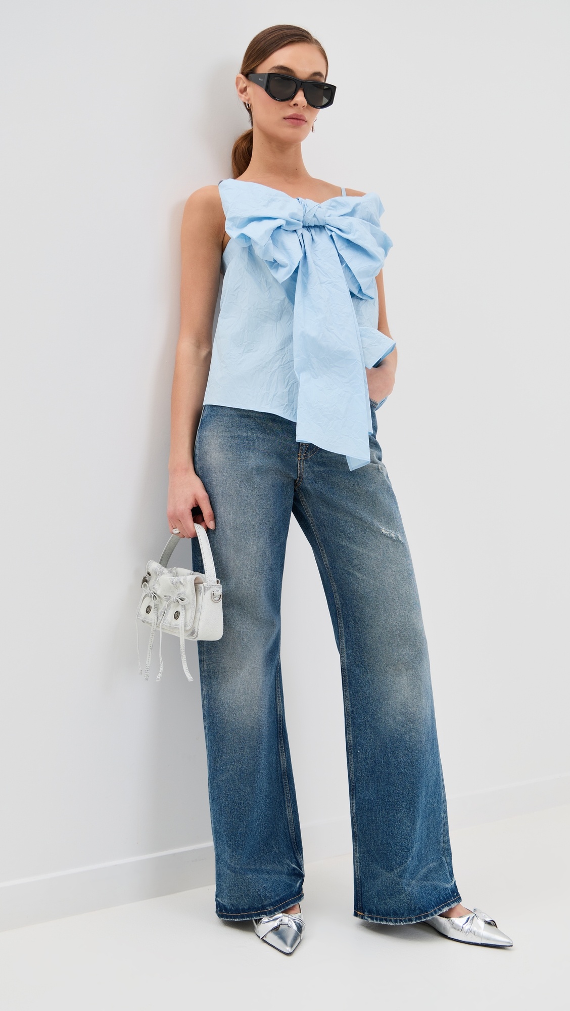 Tanessa Crinkled Cotton Poplin Top - 1