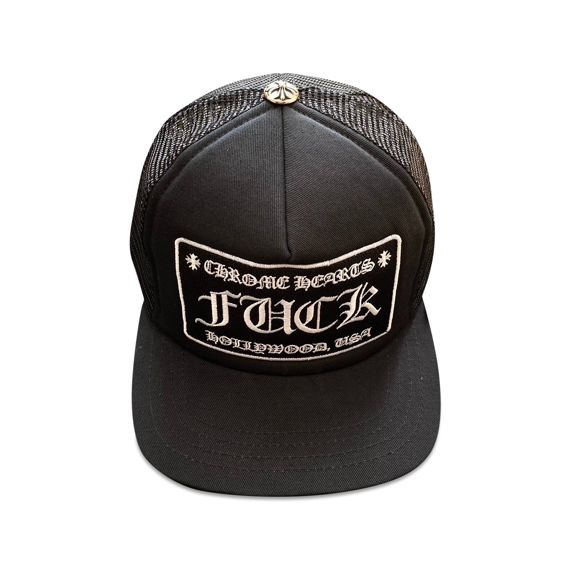 Chrome Hearts Chrome Hearts FUCK Hollywood Trucker Hat 'Black 