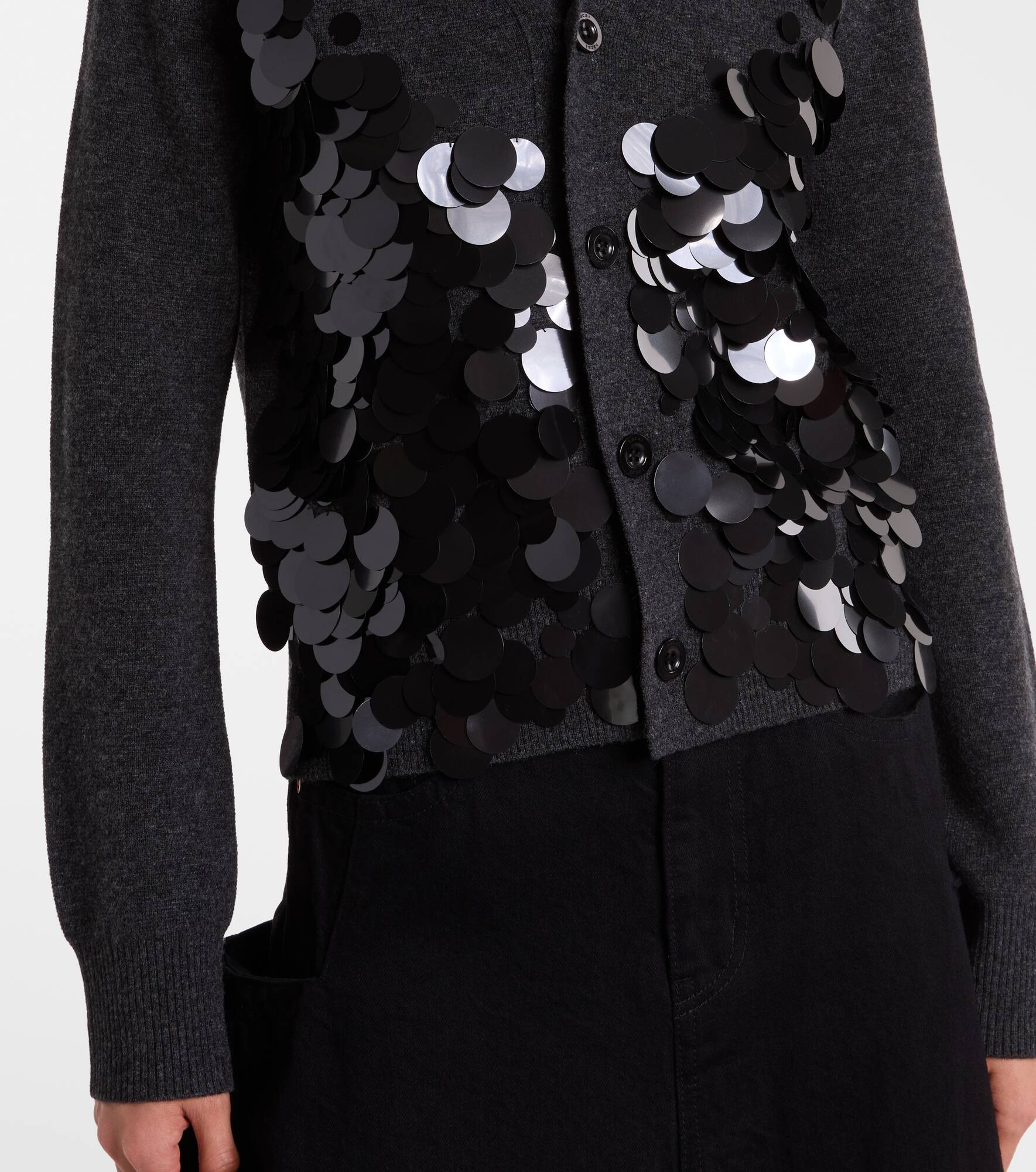 Sequined wool cardigan - 5