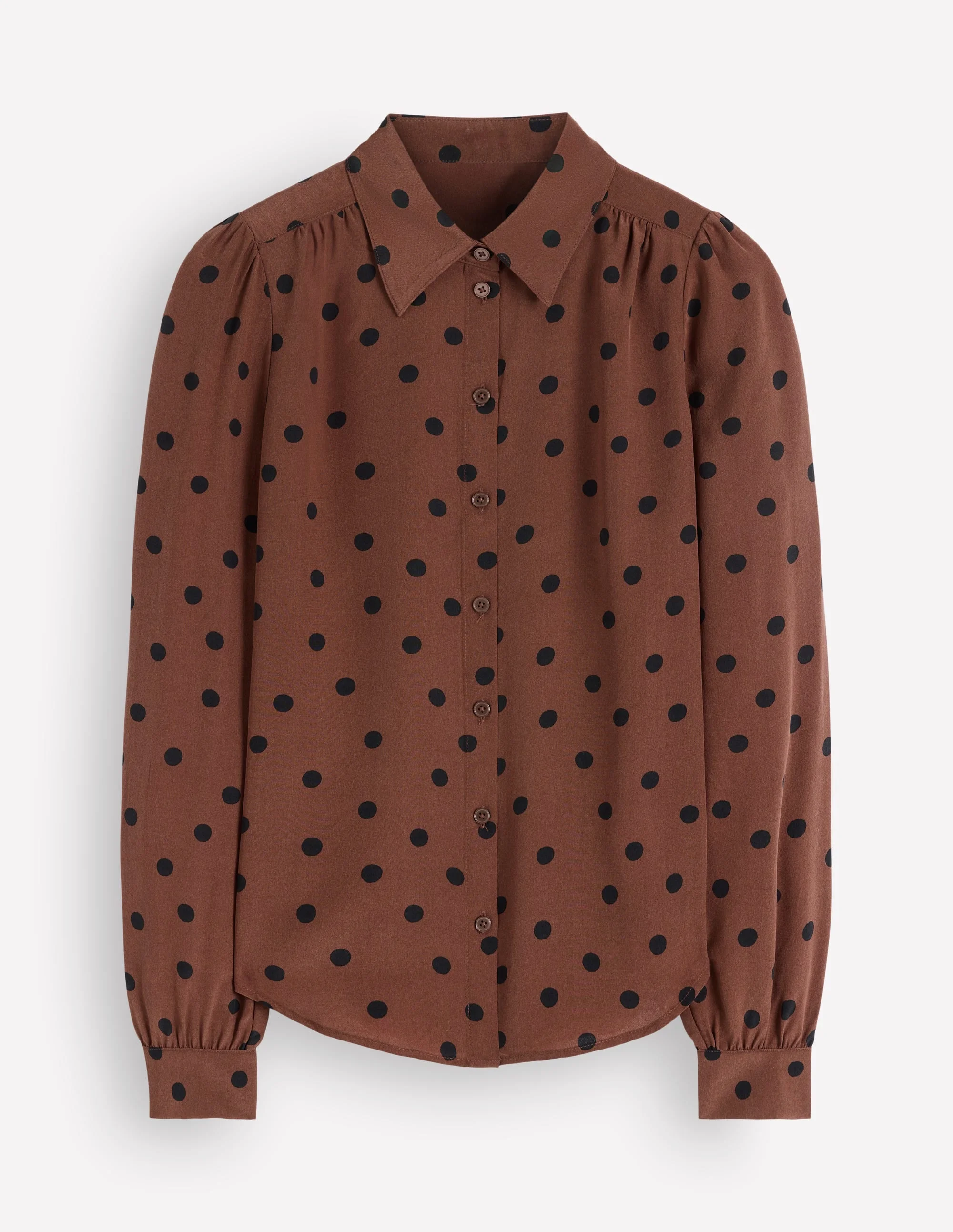 Sara Silk Shirt-Woodland Brown, Boden Spot - 1