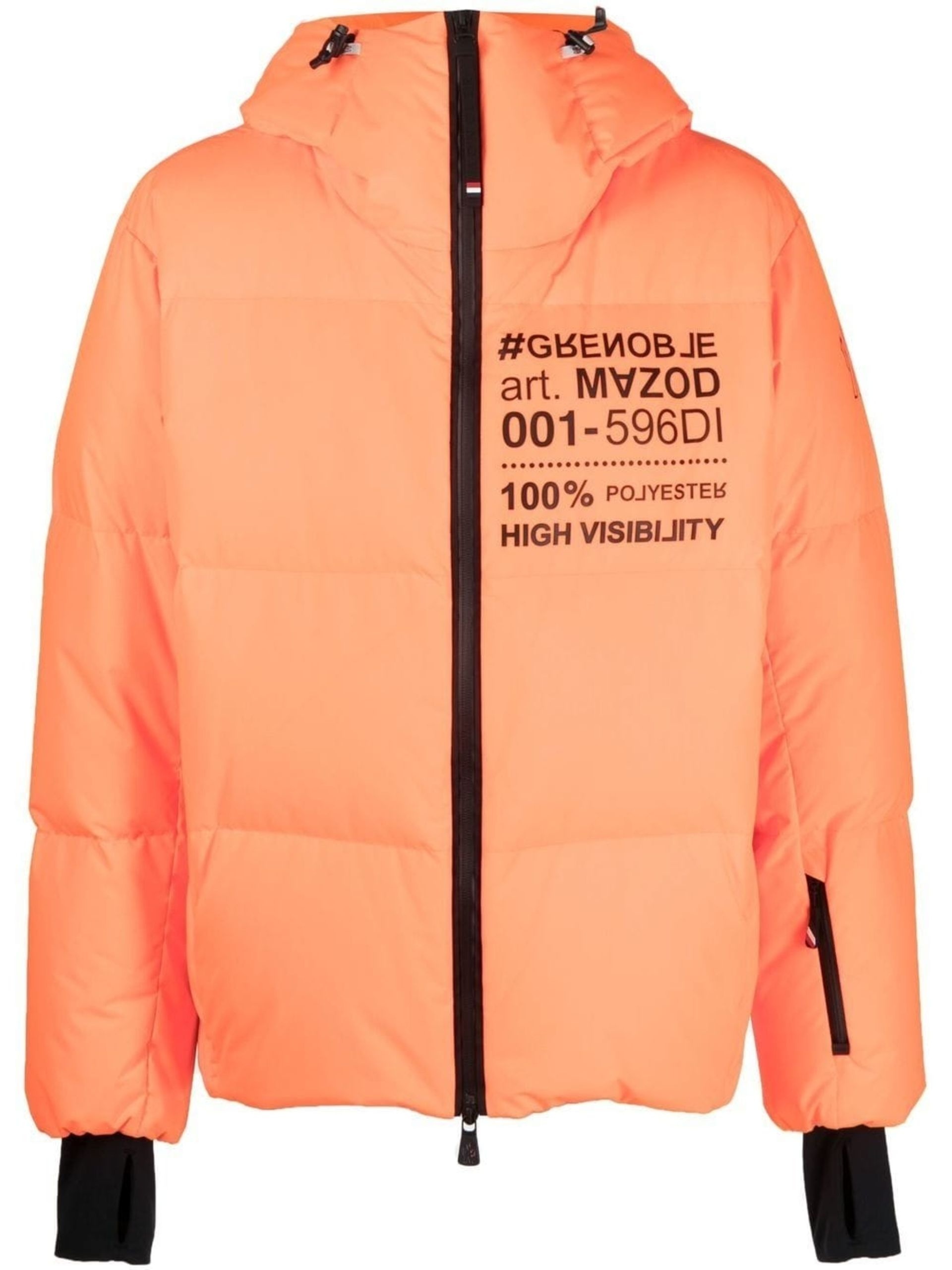 Orange Logo-Print Puffer Jacket - 1