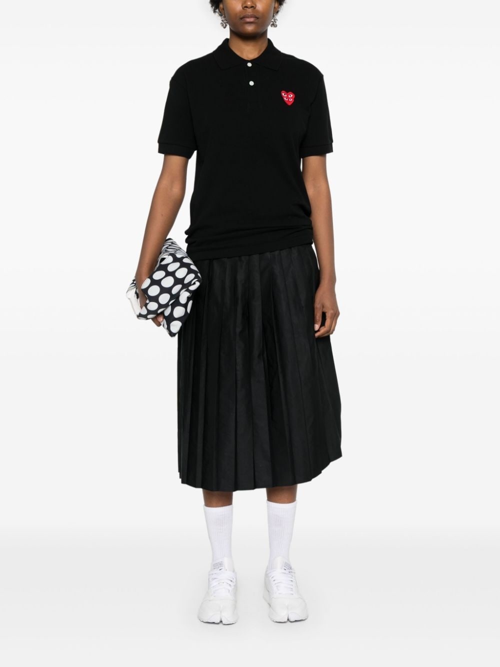 heart-patch cotton polo shirt - 2