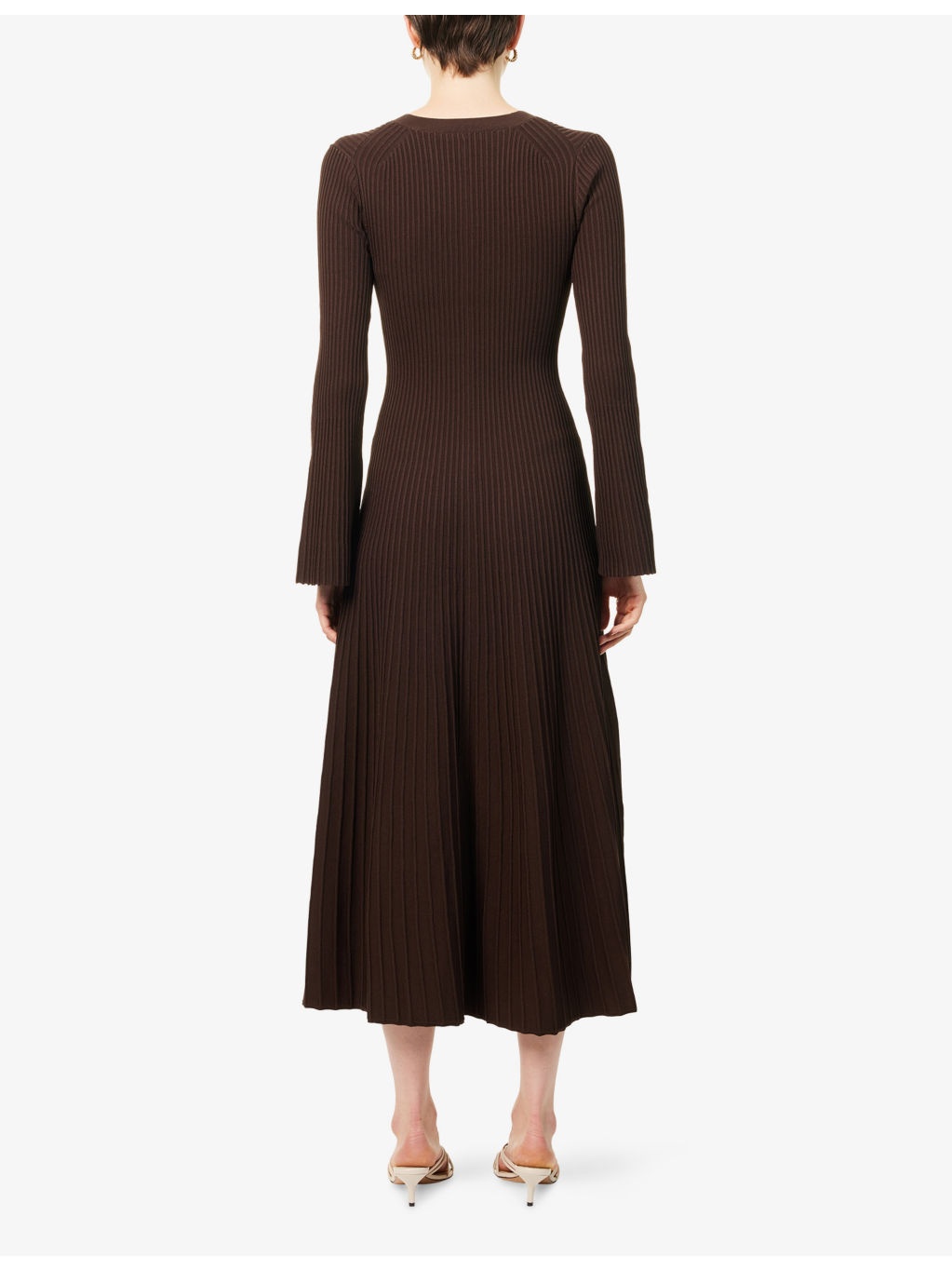 Genna Ribbed Knitted Midi Dress - 4
