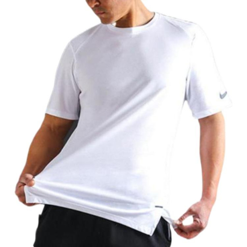 Nike Men's Nike Solid Color Round Neck Pullover Brand Logo Printing Sports Short Sleeve White T-Shirt 830 outlook